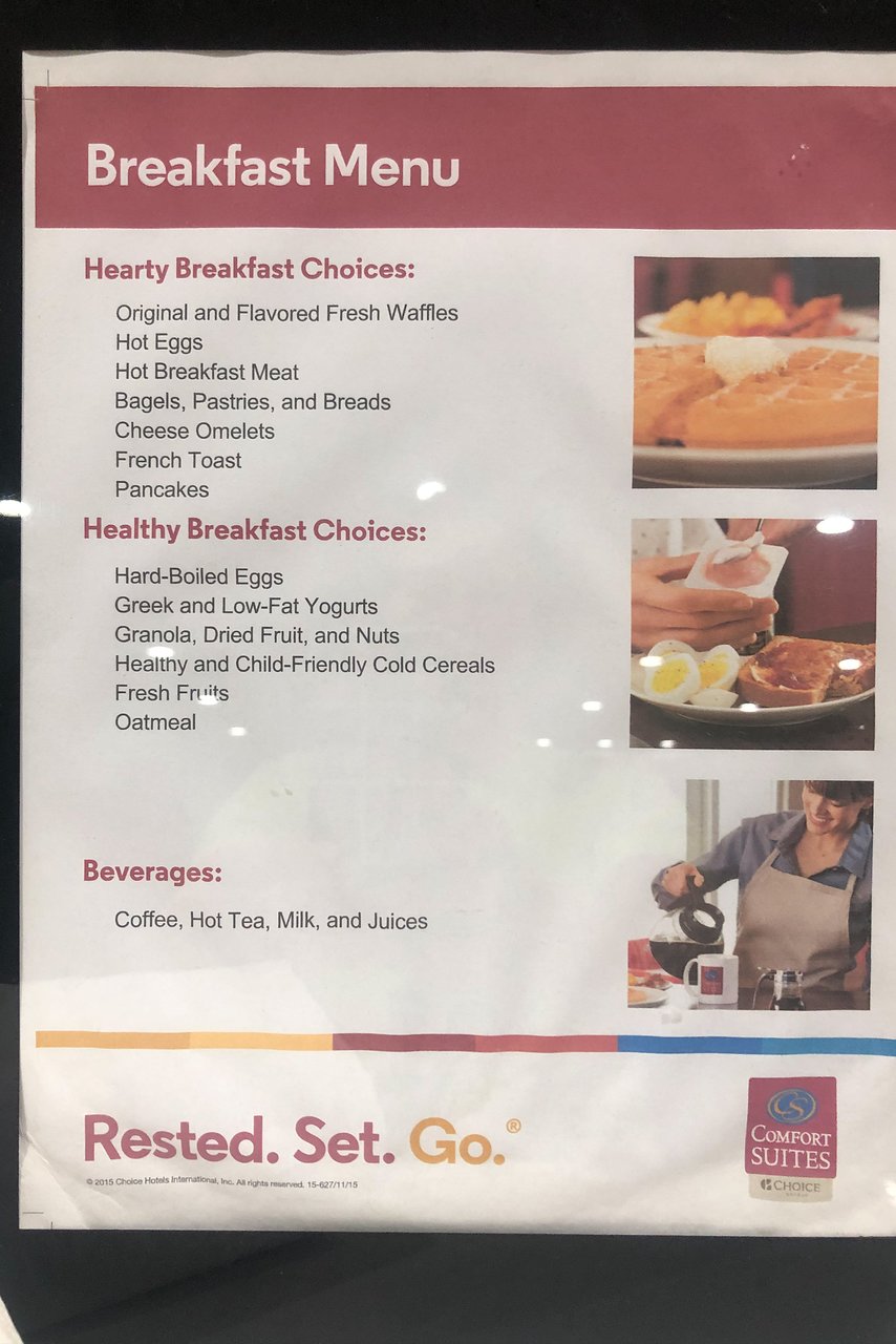 Comfort Inn Breakfast Menu